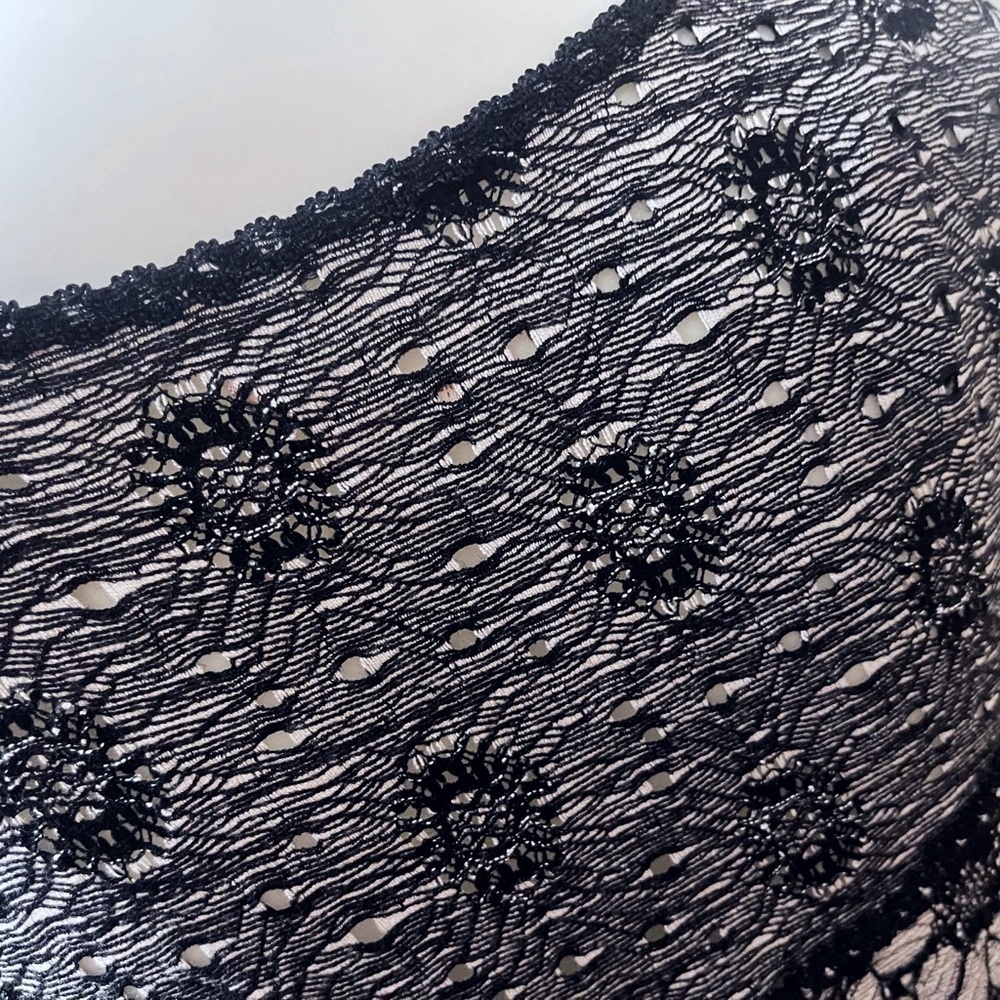 Free People Botanical Forest Open Knit Floral Long Sleeve Dress Fall Boho Goth - Picture 6 of 6